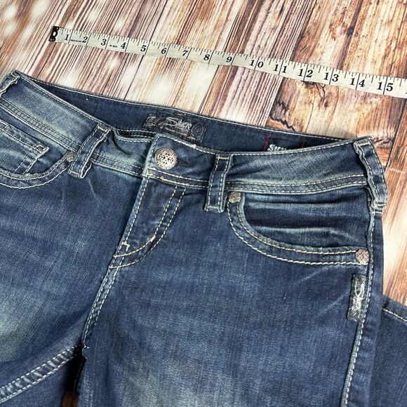 Silver Jeans AIKO Mid Capri Womens Size 30 Blue Low Rise Denim Crop Pants 30x24 - Picture 5 of 13